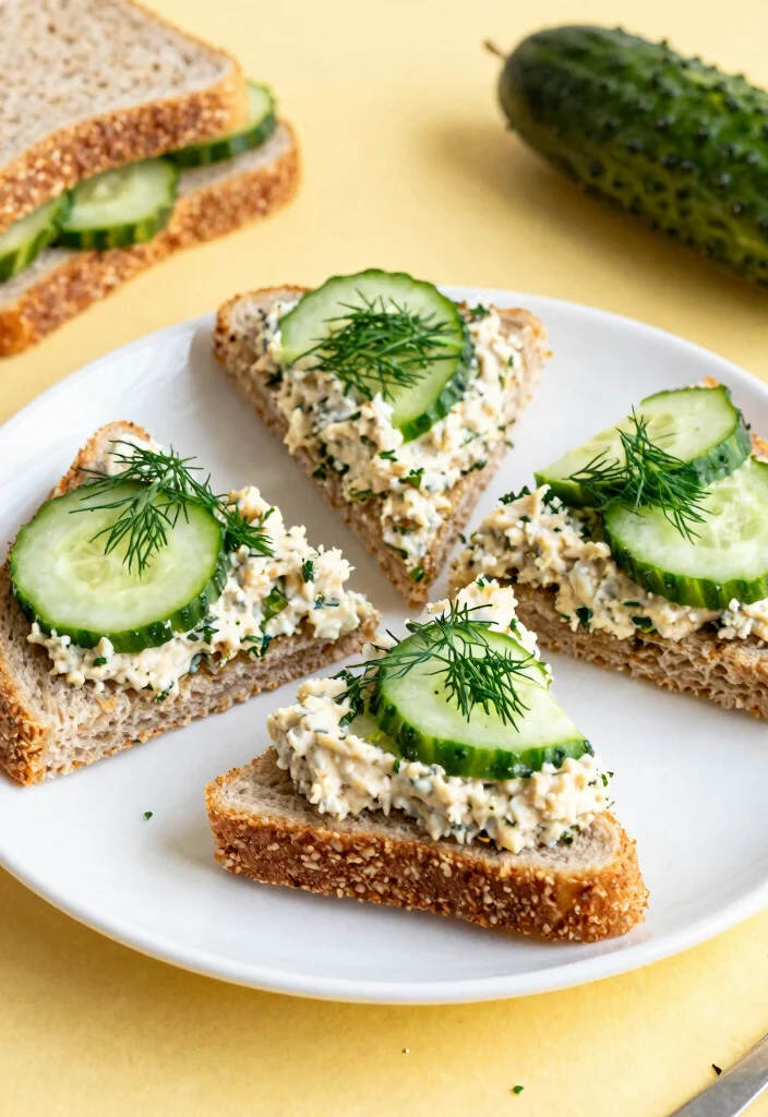 18 Healthy Lunch Prep Ideas for Work (No Stress, No Fuss) - 12. Cucumber and Hummus Sandwiches 1