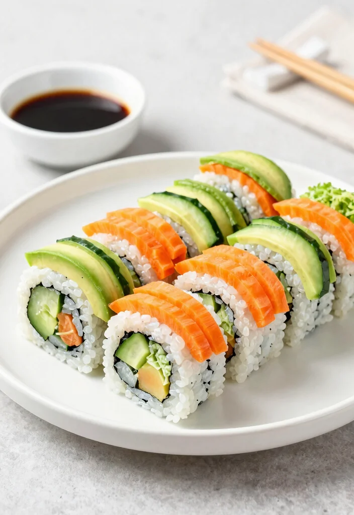 18 Healthy Lunch Prep Ideas for Work (No Stress, No Fuss) - 13. Vegetable Sushi Rolls 1