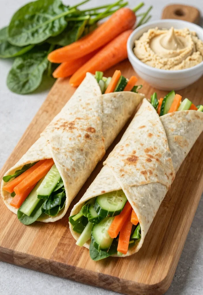 18 Healthy Lunch Prep Ideas for Work (No Stress, No Fuss) - 3. Veggie-Packed Wraps 1