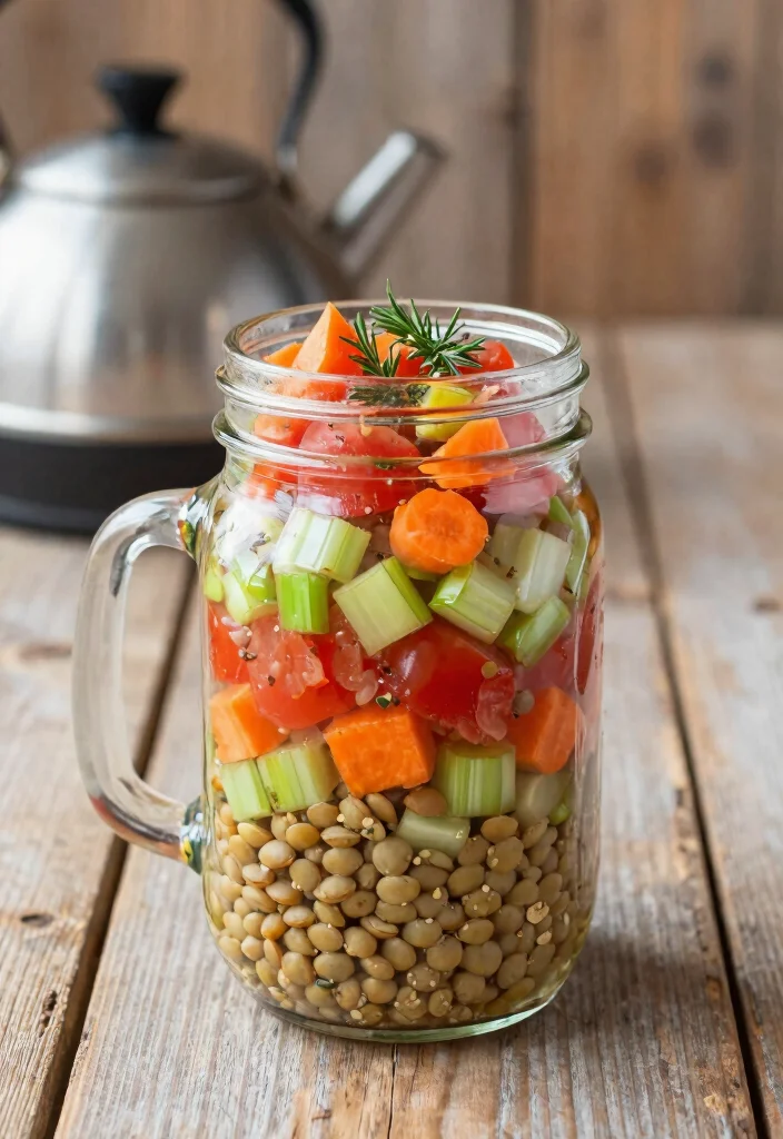 18 Healthy Lunch Prep Ideas for Work (No Stress, No Fuss) - 4. Lentil Soup Jars 1