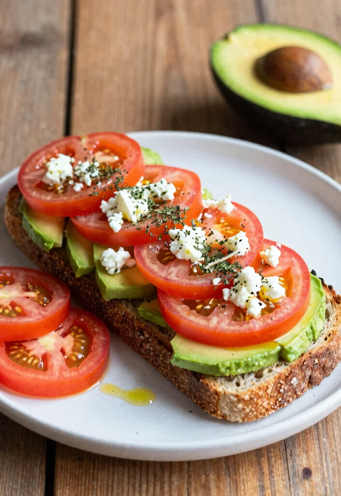 18 Light Dinner Recipes Under 300 Calories - 14. Avocado Toast with Tomato and Feta 1