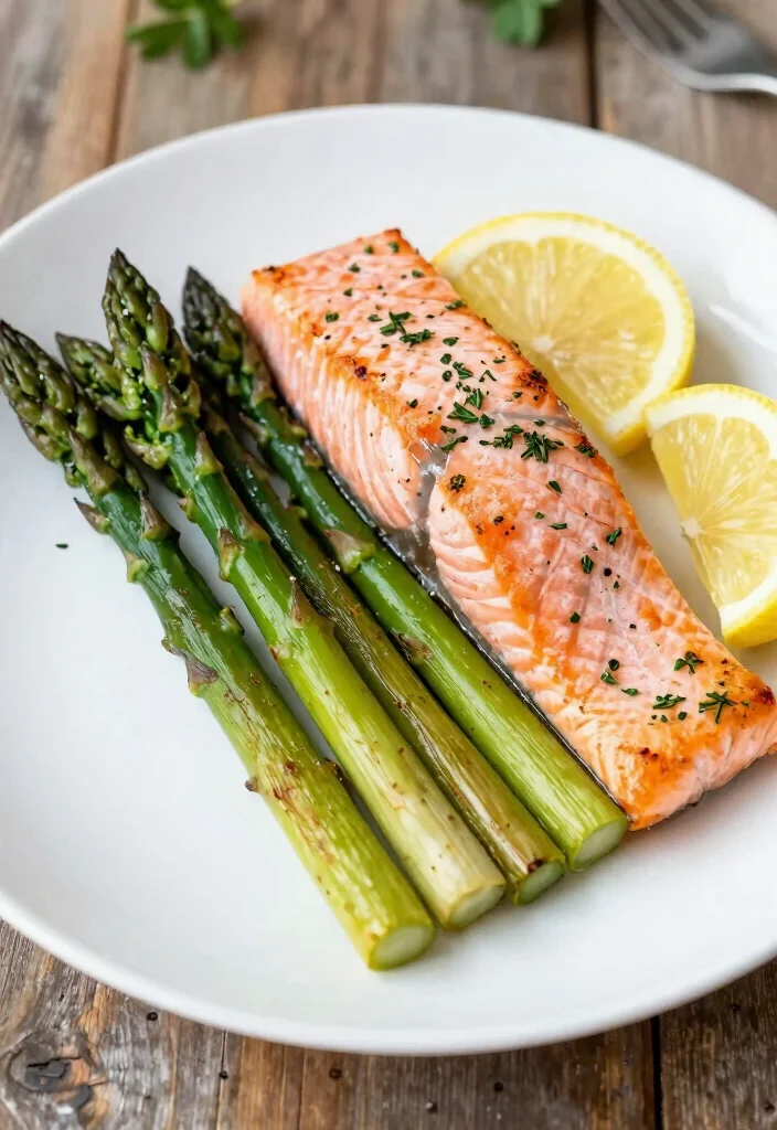 18 Light Dinner Recipes Under 300 Calories - 7. Baked Salmon with Asparagus 1