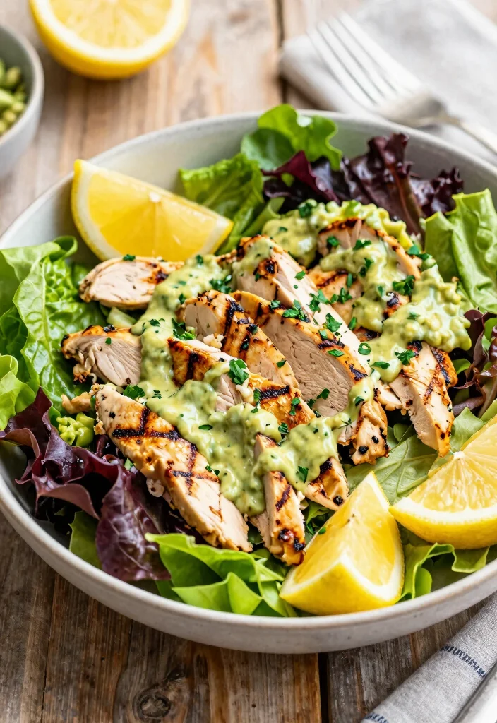 18 Low-Carb Lunch Ideas for Work That Are Easy to Pack - 5. Grilled Chicken Salad with Avocado Dressing 1