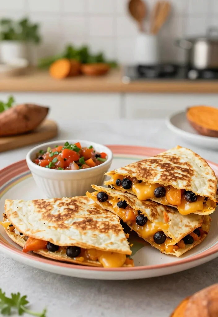 18 Lunch Ideas Under 400 Calories That Still Feel Filling - 10. Sweet Potato and Black Bean Quesadilla 1