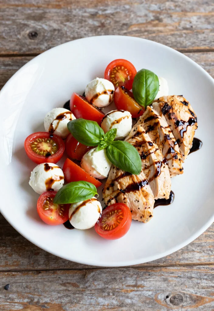 18 Lunch Ideas Under 400 Calories That Still Feel Filling - 11. Caprese Salad with Grilled Chicken 1
