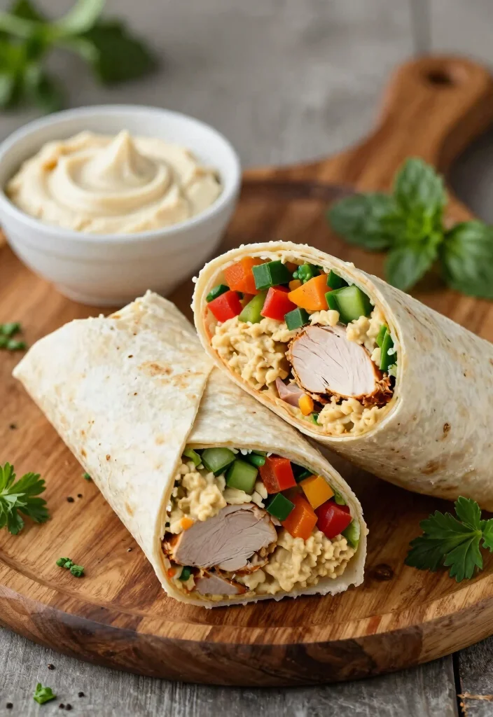18 Lunch Ideas Under 400 Calories That Still Feel Filling - 12. Turkey and Hummus Wrap 1