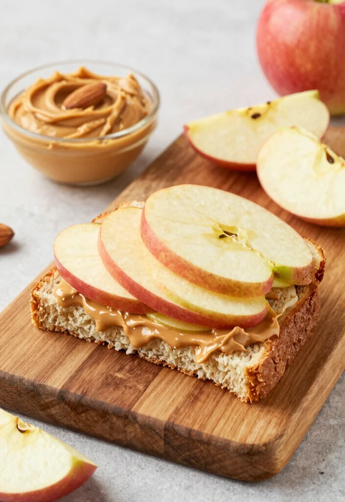 18 Lunch Ideas Under 400 Calories That Still Feel Filling - 15. Apple and Almond Butter Sandwich 1