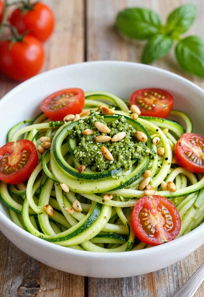 18 Lunch Ideas Under 400 Calories That Still Feel Filling - 4. Zucchini Noodles with Pesto 1