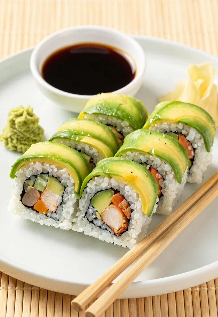 18 Lunch Ideas Under 400 Calories That Still Feel Filling - 5. Chicken and Avocado Sushi Rolls 1