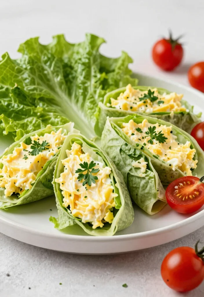 18 Lunch Ideas Under 400 Calories That Still Feel Filling - 7. Egg Salad Lettuce Wraps 1