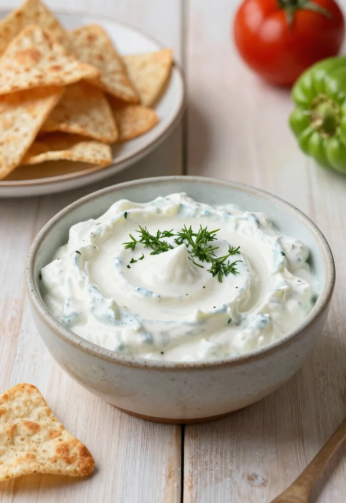 18 Lunch Sides for Sandwiches That Make Any Meal Better - 5. Greek Yogurt Dip with Pita Chips 1