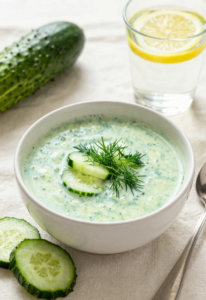 18 No-Oven Dinner Recipes Perfect for Hot Days - 18. Chilled Soup with Cucumbers and Dill 1