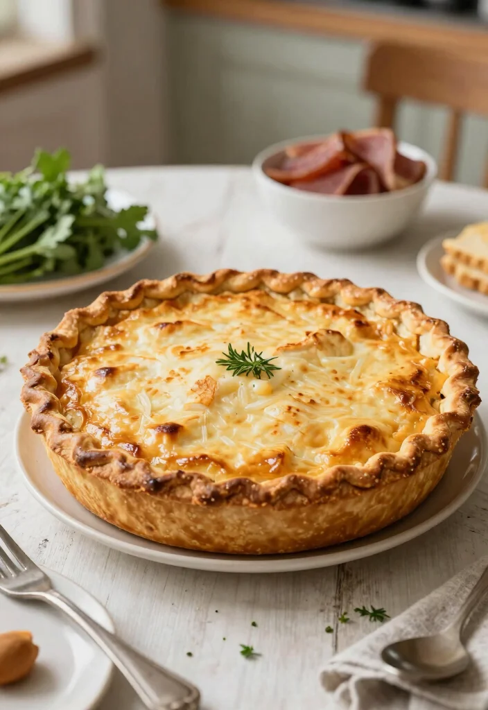 18 Savory Pie Crust Dinner Recipes for Easy Dinners - 13. Ham and Cheese Pie 1