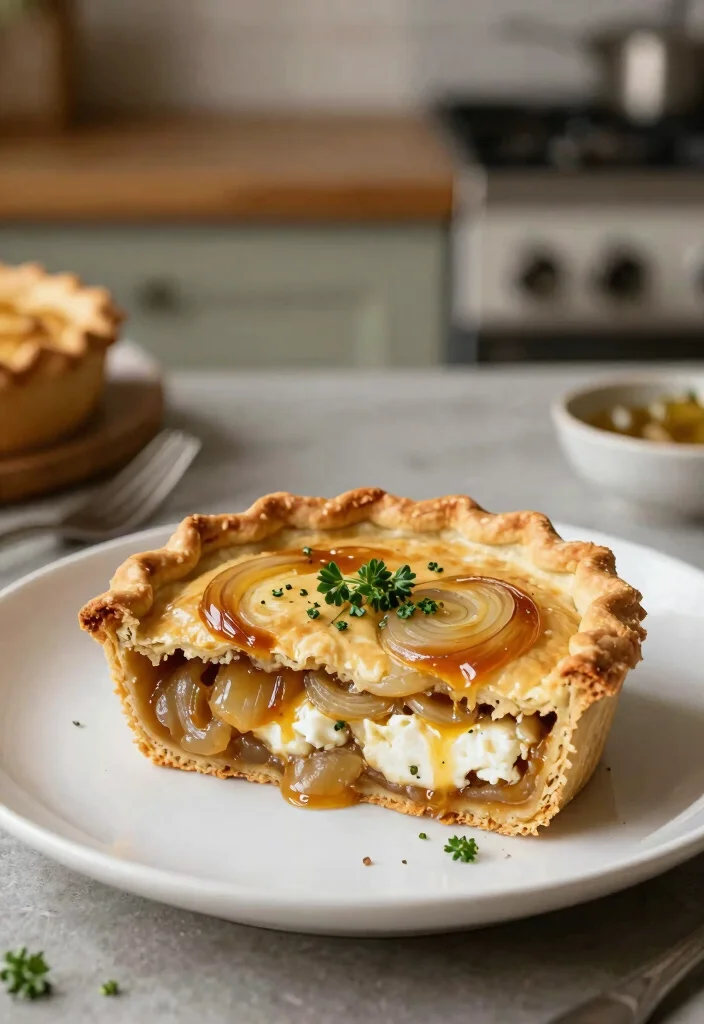 18 Savory Pie Crust Dinner Recipes for Easy Dinners - 14. Caramelized Onion and Goat Cheese Pie 1