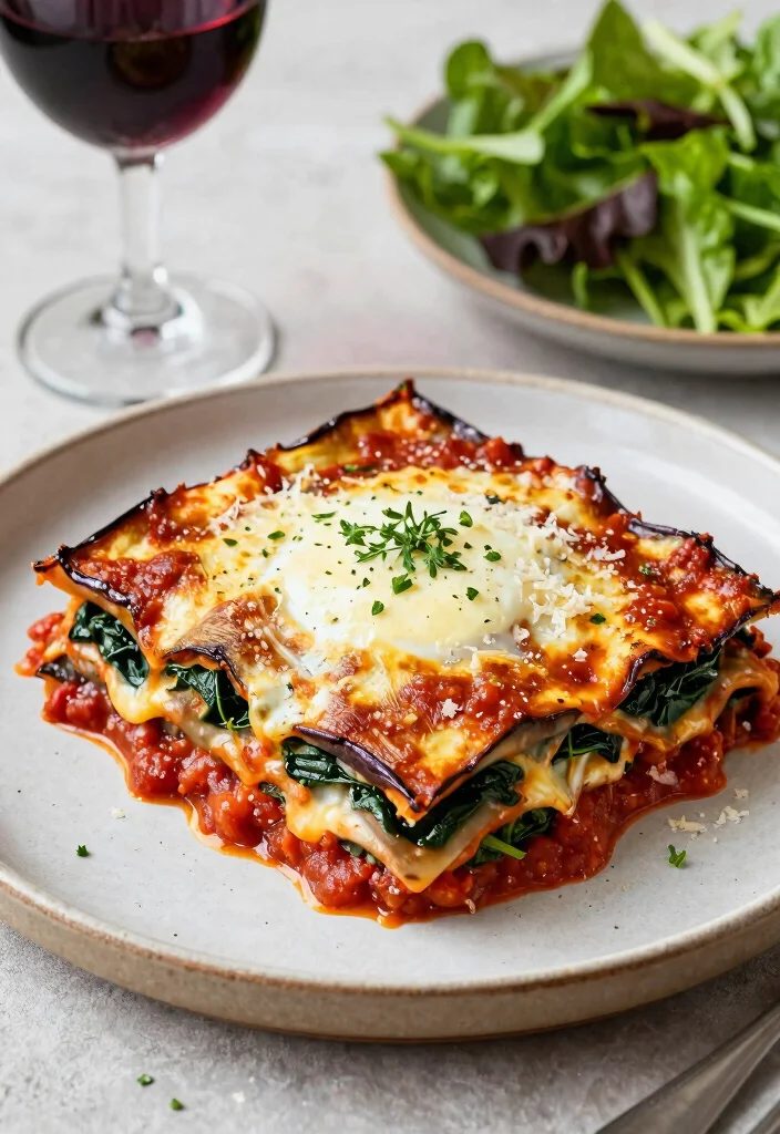 19 21 Day Fix-Approved Dinner Recipes You’ll Actually Enjoy - 13. Eggplant Parmesan with Spinach 1