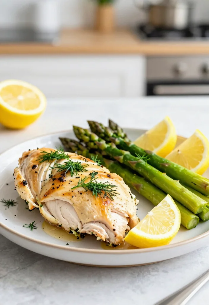 19 21 Day Fix-Approved Dinner Recipes You’ll Actually Enjoy - 17. Lemon Dill Chicken with Asparagus 1