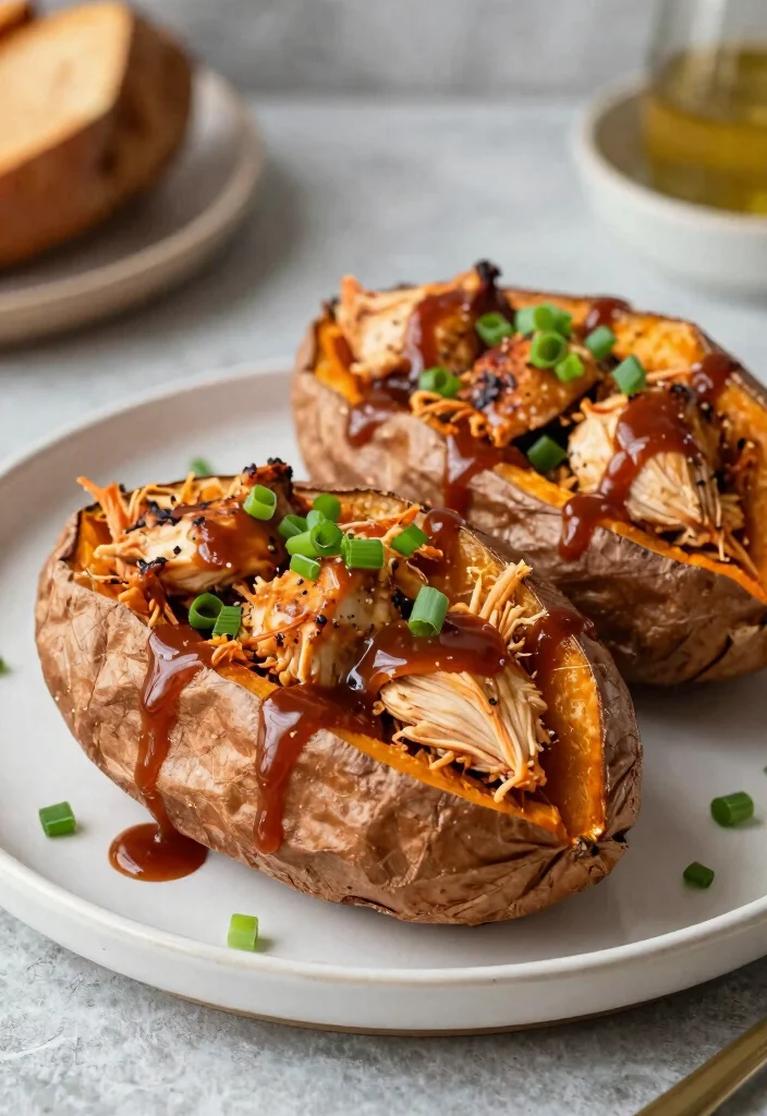 19 21 Day Fix-Approved Dinner Recipes You’ll Actually Enjoy - 19. BBQ Chicken Sweet Potato Boats 1