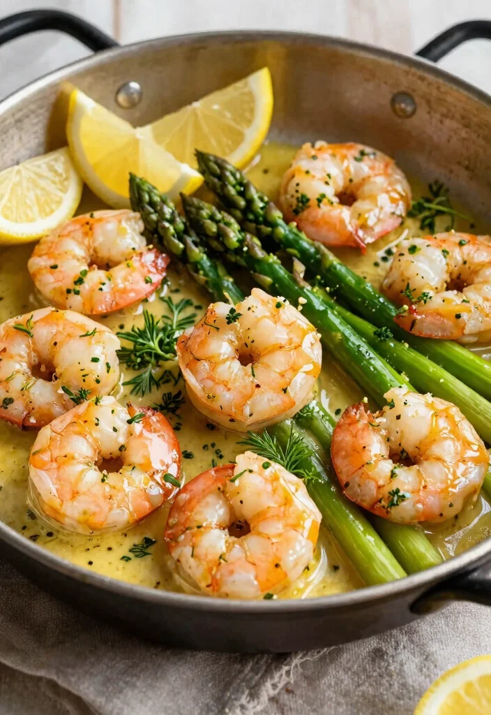 19 Budget-Friendly Healthy Dinner Recipes That Taste Amazing - 13. Lemon Butter Shrimp and Asparagus 1