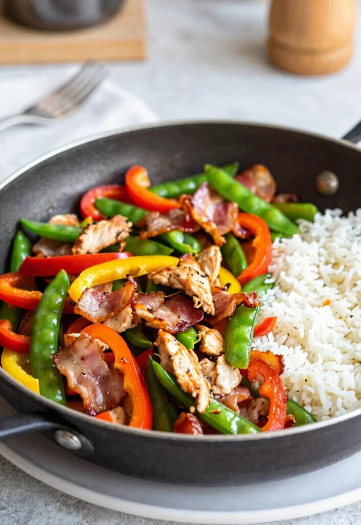 19 Chicken Bacon Dinner Recipes Packed With Flavor - 10. Chicken Bacon Stir-Fry 1