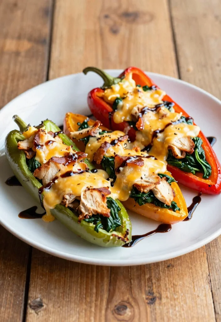 19 Chicken Bacon Dinner Recipes Packed With Flavor - 15. Chicken Bacon and Spinach Stuffed Peppers 1