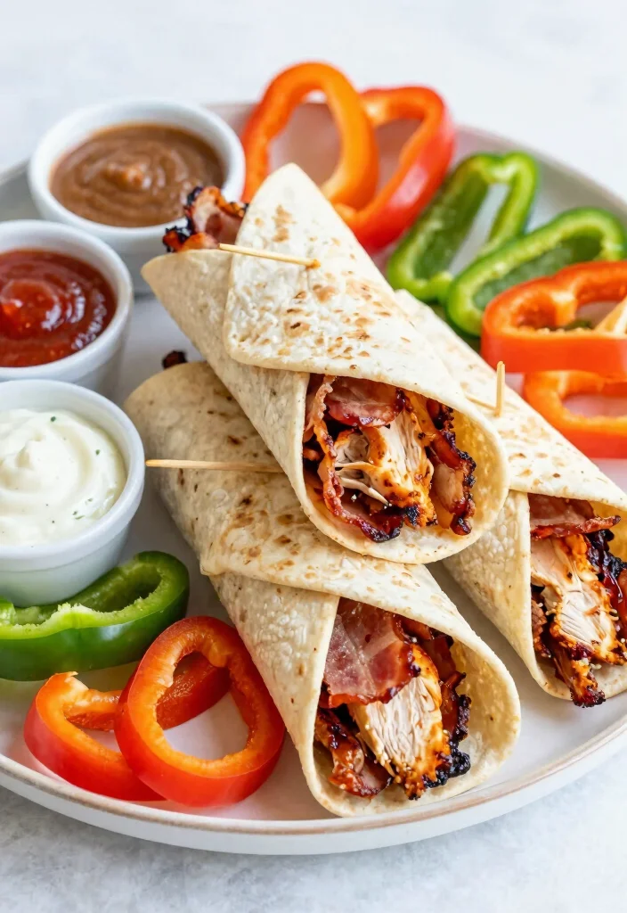 19 Chicken Bacon Dinner Recipes Packed With Flavor - 3. BBQ Chicken Bacon Wraps 1