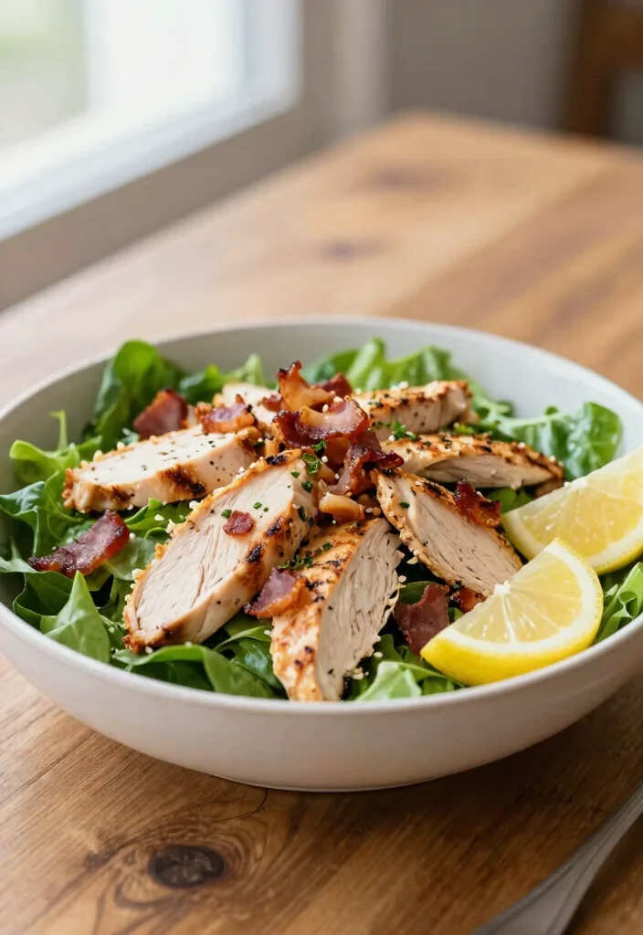 19 Chicken Bacon Dinner Recipes Packed With Flavor - 6. Lemon Herb Chicken Bacon Salad 1
