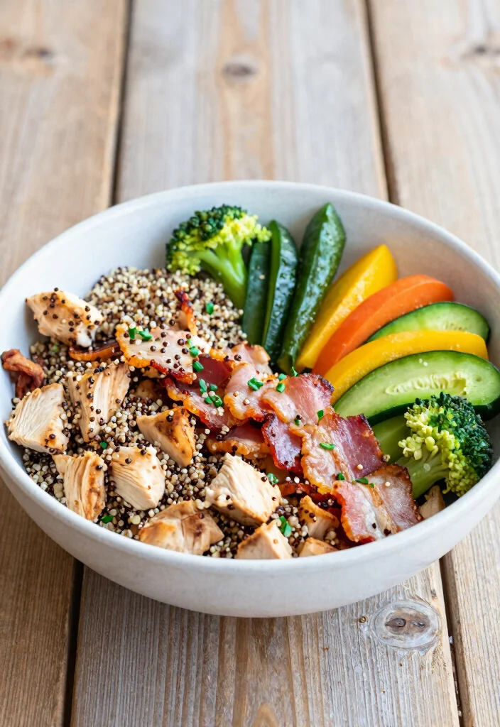 19 Chicken Bacon Dinner Recipes Packed With Flavor - 7. Chicken Bacon and Quinoa Bowl 1