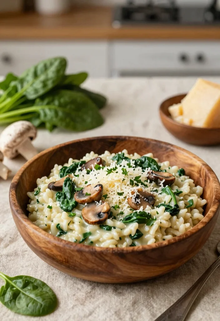 19 Chicken-Free Dinner Recipes for When You Need a Break - 1. Creamy Spinach and Mushroom Risotto 1