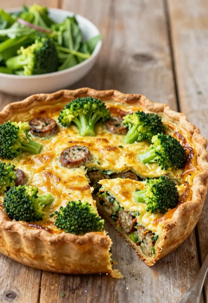 19 Easy Ground Sausage Dinner Recipes for Busy Nights - 11. Sausage and Broccoli Cheddar Quiche 1