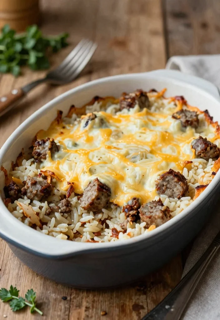 19 Easy Ground Sausage Dinner Recipes for Busy Nights - 14. Ground Sausage and Rice Casserole 1