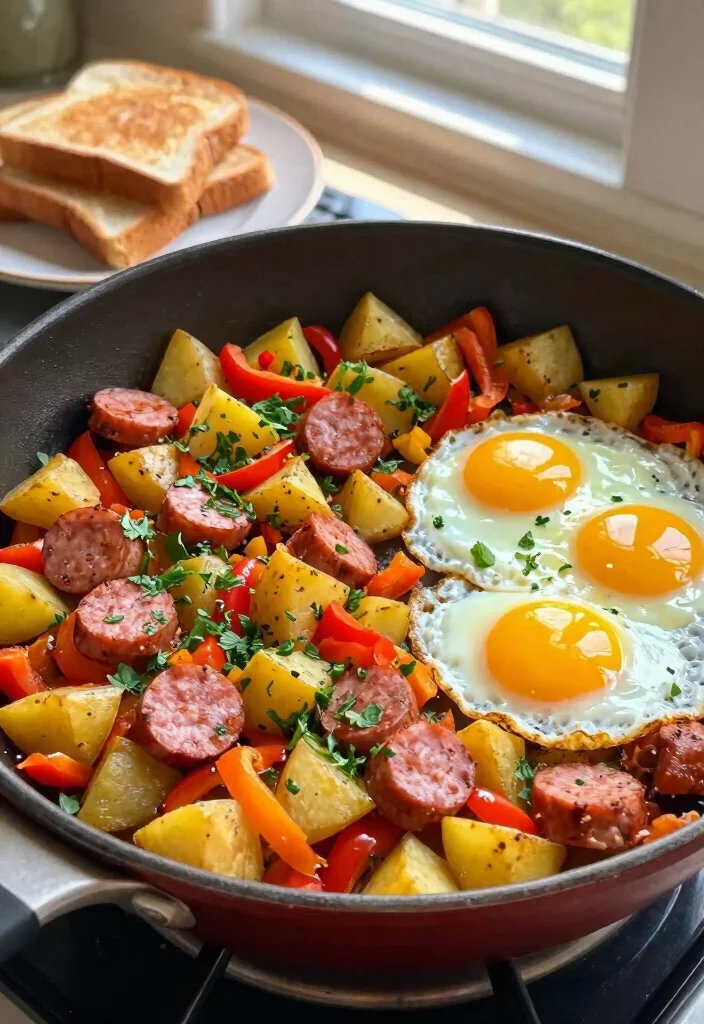 19 Easy Ground Sausage Dinner Recipes for Busy Nights - 4. Sausage and Bell Pepper Breakfast Hash 1