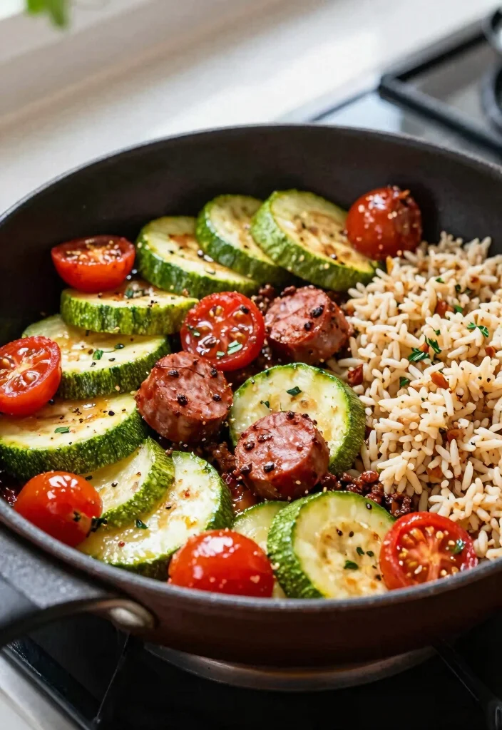 19 Easy Ground Sausage Dinner Recipes for Busy Nights - 7. Zucchini and Sausage Skillet 1