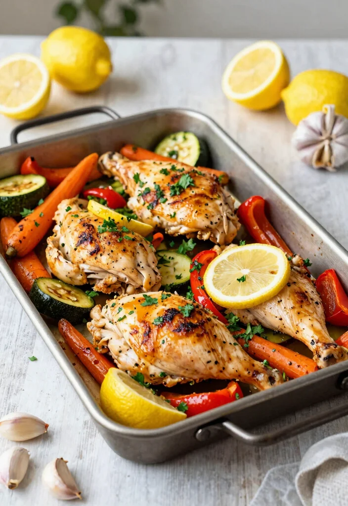 19 Easy Meal Prep Dinner Recipes for the Week Ahead - 1. Sheet Pan Lemon Garlic Chicken & Veggies 1