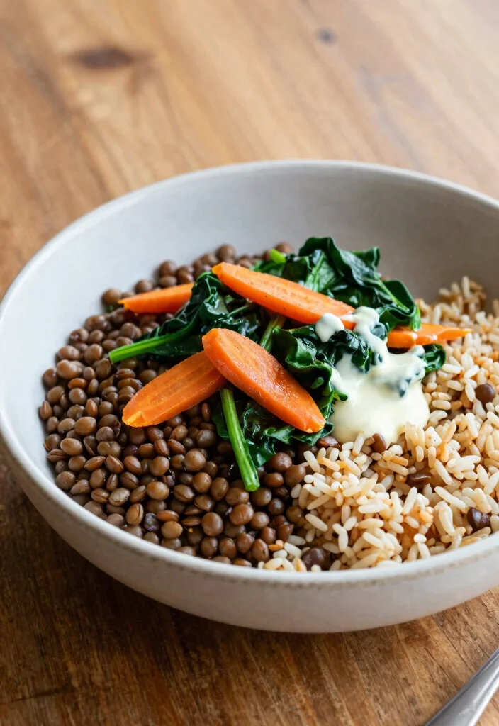 19 Healthy Lunch Bowls for Easy Meal Prep All Week Long - 17. Lentil & Brown Rice Bowl 1