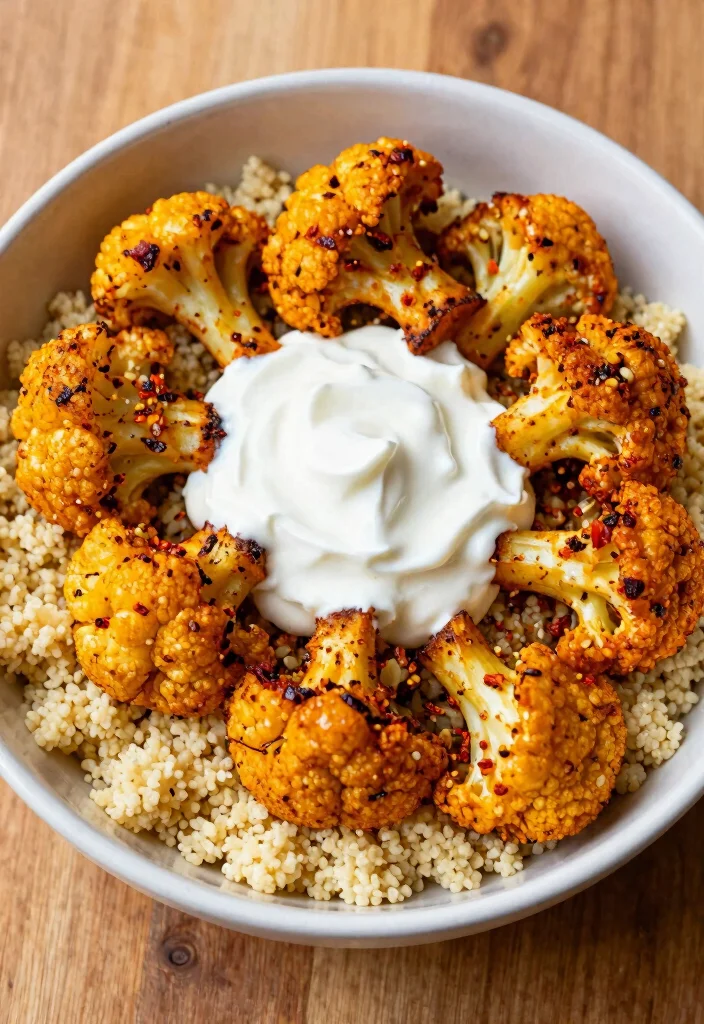 19 Healthy Lunch Bowls for Easy Meal Prep All Week Long - 18. Harissa Roasted Cauliflower Bowl 1