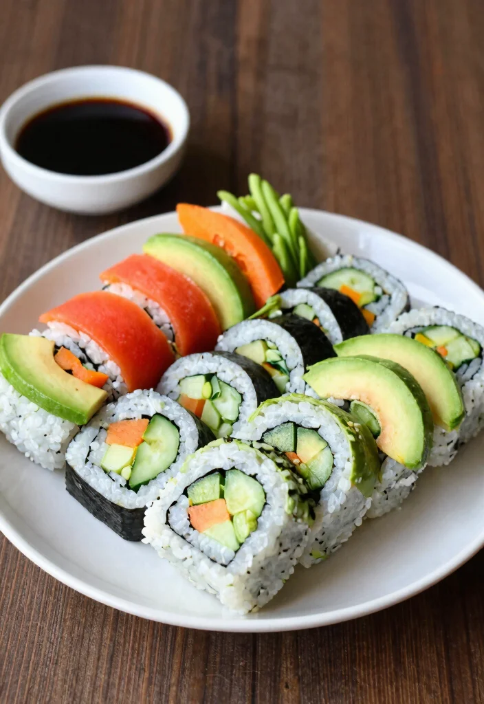 19 Healthy Vegetarian Lunch Ideas That Keep You Full - 10. Veggie Sushi Rolls 1