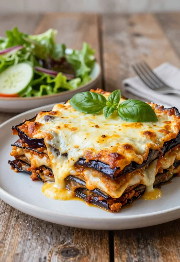 19 Healthy Vegetarian Lunch Ideas That Keep You Full - 14. Eggplant Parmesan Stacks 1