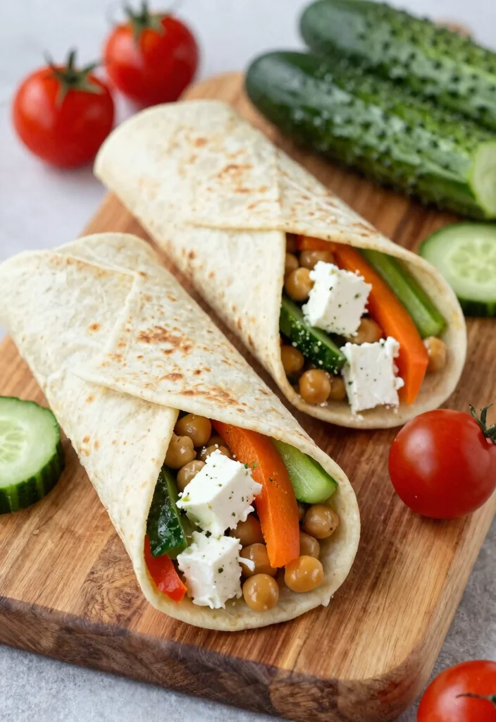 19 Healthy Vegetarian Lunch Ideas That Keep You Full - 2. Mediterranean Chickpea Wraps 1