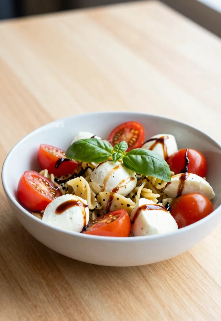 19 Healthy Vegetarian Lunch Ideas That Keep You Full - 6. Caprese Pasta Salad 1