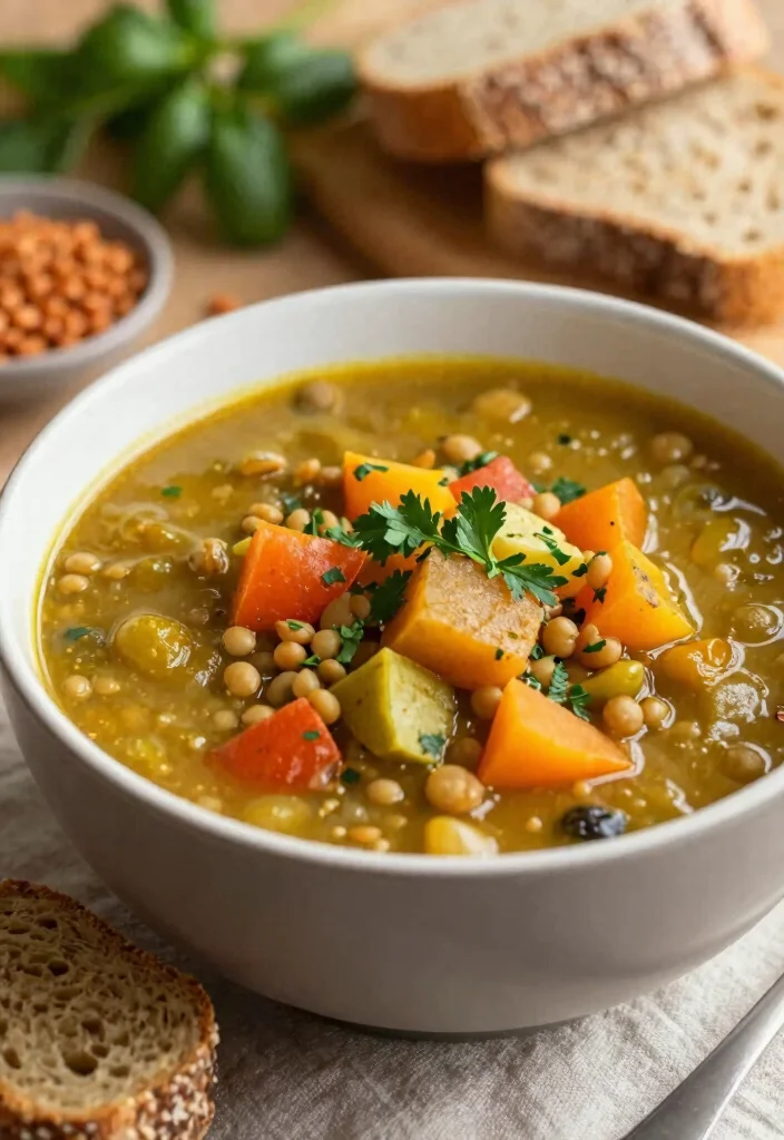 19 Hearty Dinner Recipes Around 700 Calories - 16. Curried Vegetable and Lentil Soup 1