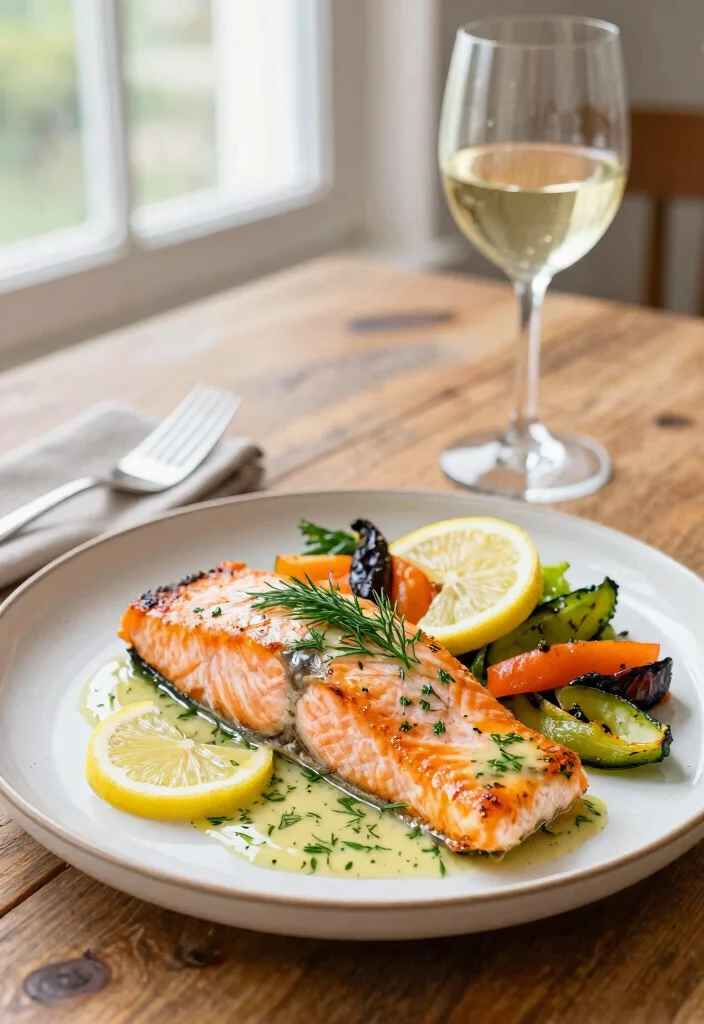 19 Hearty Dinner Recipes Around 700 Calories - 3. Baked Salmon with Lemon-Dill Sauce 1