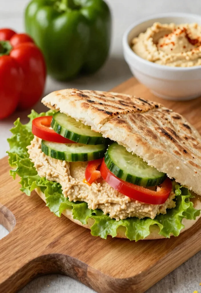 19 Lunch Sandwich Ideas for Work That Are Easy to Pack - 1. Mediterranean Veggie Pita 1