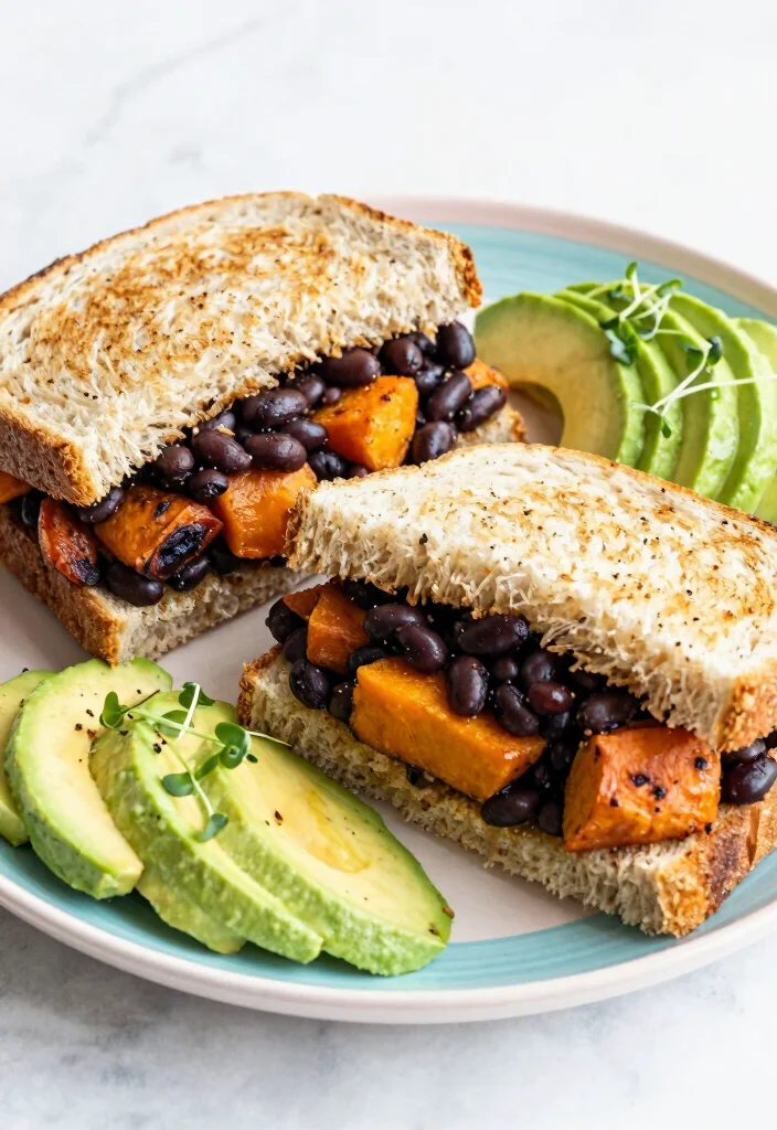 19 Lunch Sandwich Ideas for Work That Are Easy to Pack - 10. Sweet Potato and Black Bean Sandwich 1