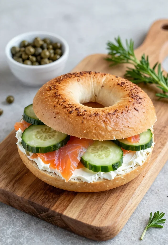 19 Lunch Sandwich Ideas for Work That Are Easy to Pack - 12. Salmon and Cream Cheese Bagel 1