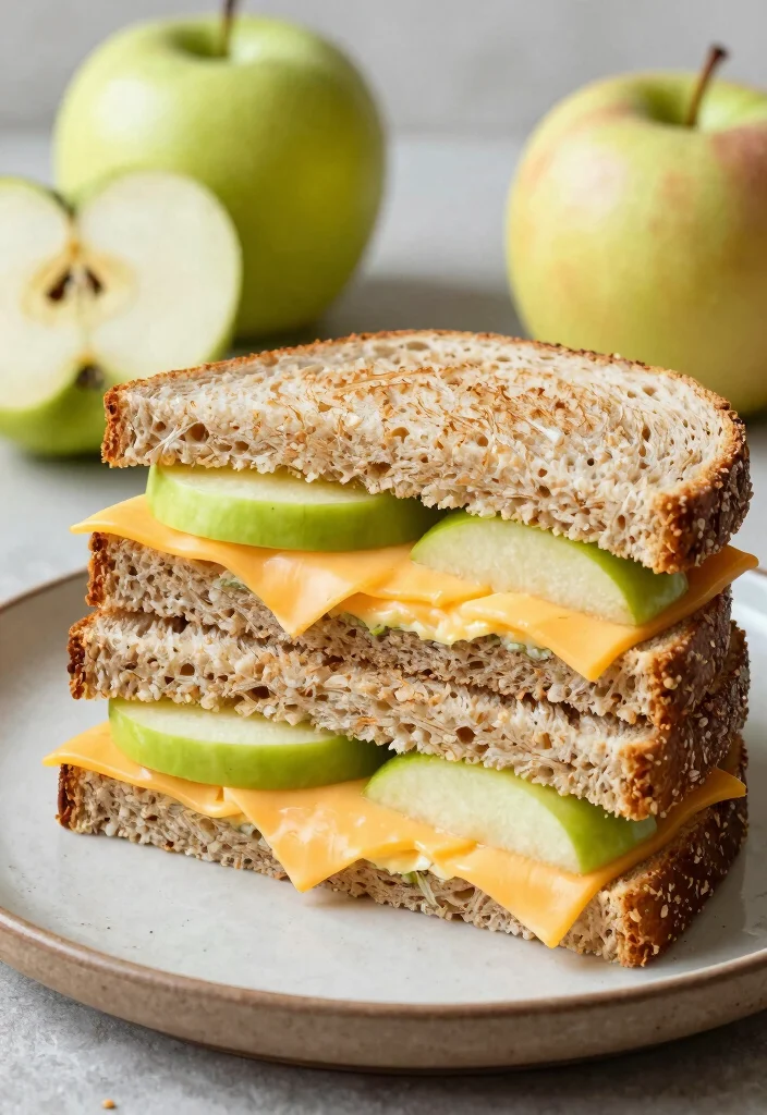 19 Lunch Sandwich Ideas for Work That Are Easy to Pack - 14. Apple and Cheddar Sandwich 1