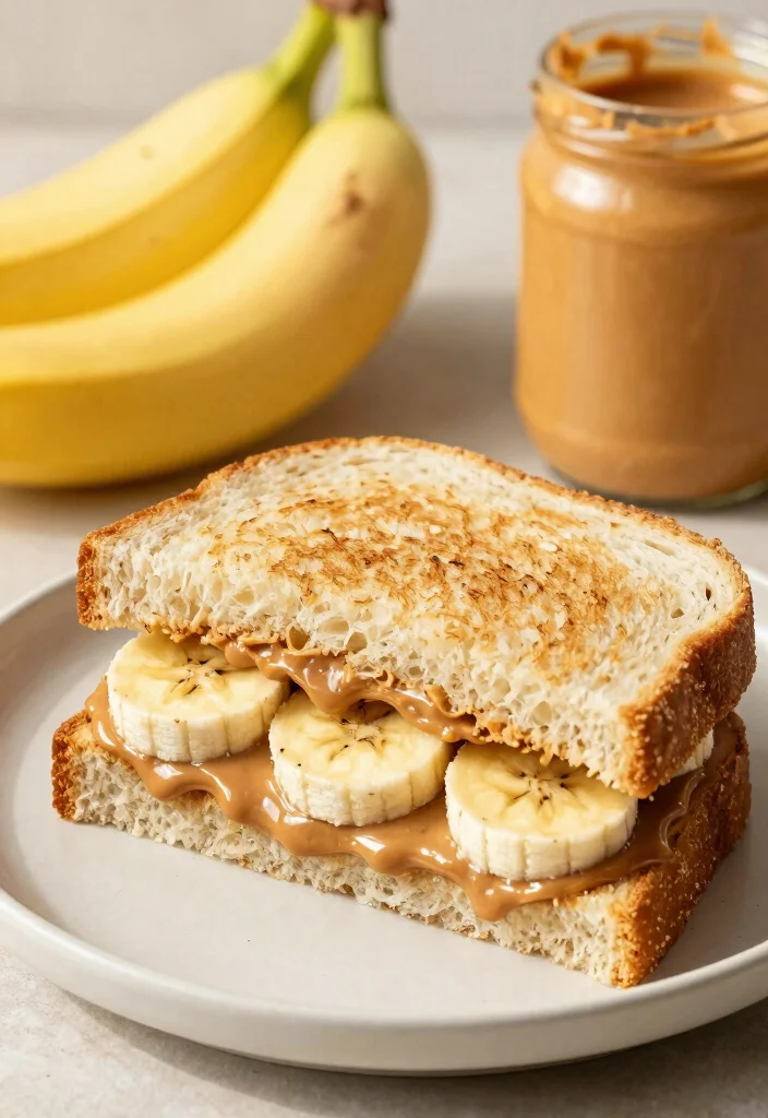 19 Lunch Sandwich Ideas for Work That Are Easy to Pack - 6. Peanut Butter and Banana Sandwich 1