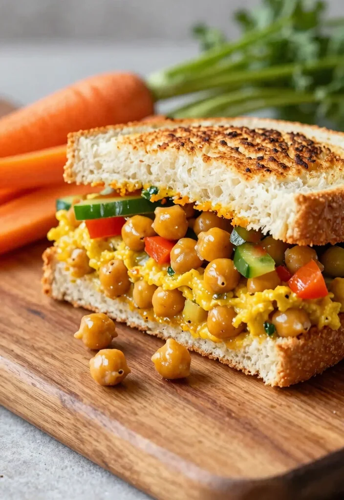 19 Lunch Sandwich Ideas for Work That Are Easy to Pack - 8. Spicy Chickpea Sandwich 1
