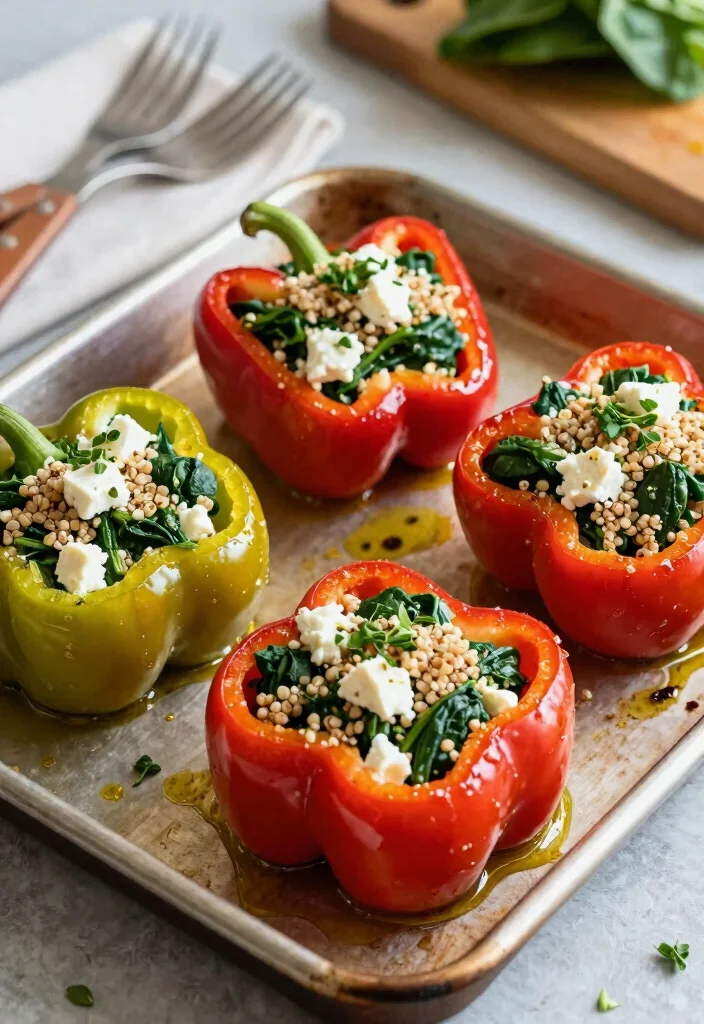 19 Meal Prep Lunch Ideas to Take to Work All Week - 4. Spinach & Feta Stuffed Peppers 1