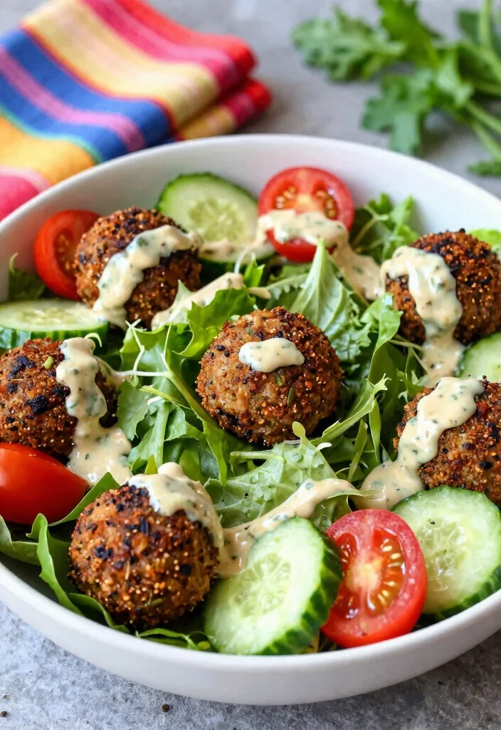 19 Packed Lunch Ideas for Work That Stay Fresh All Day - 10. Falafel Salad 1