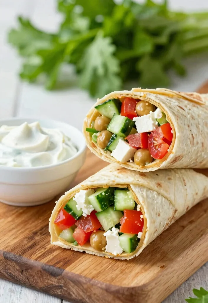 19 Packed Lunch Ideas for Work That Stay Fresh All Day - 2. Mediterranean Chickpea Wraps 1